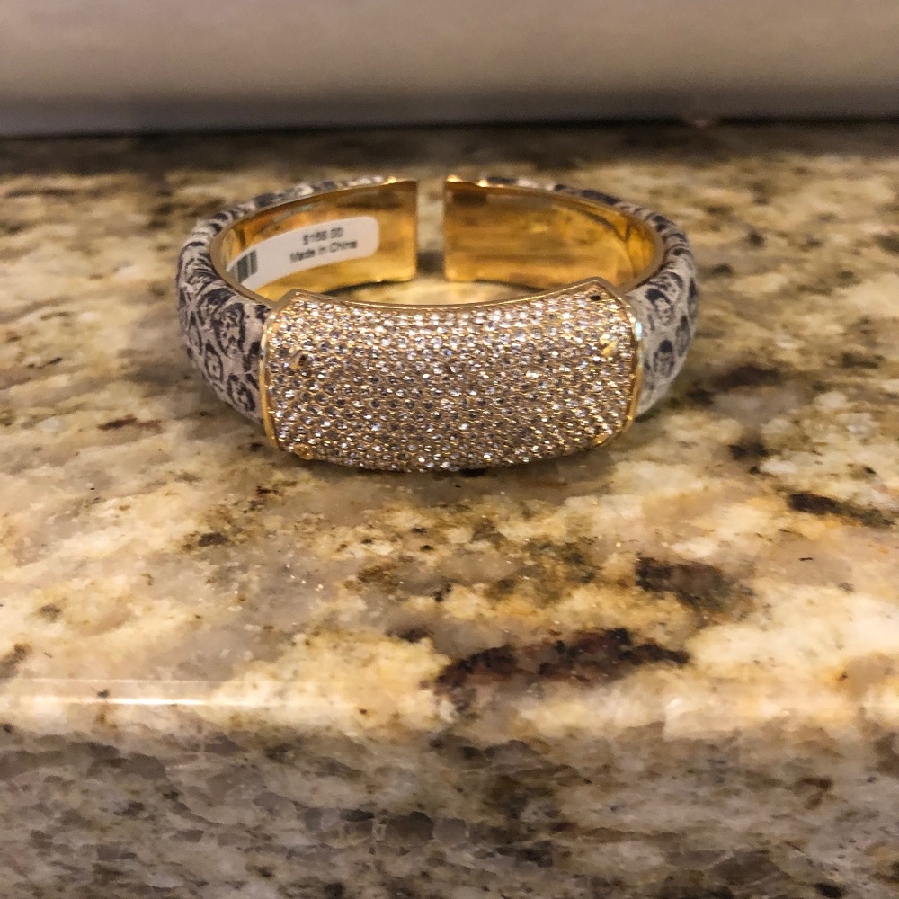 Henri Bendel Snakskin bracelet with Swarovski crystals